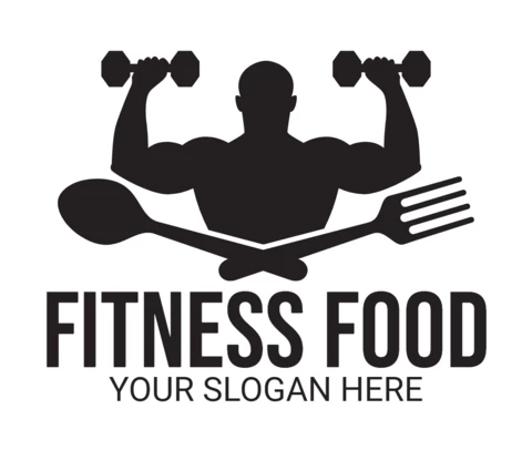 Strongman Fitness Gym Food Logo Design Template