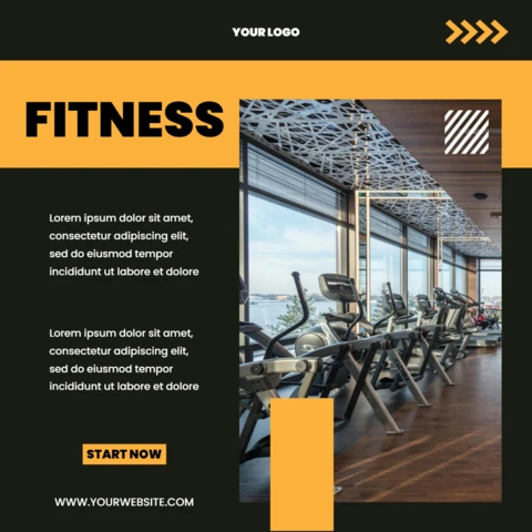 Orange Dynamic Collage Social Media Post Design Template