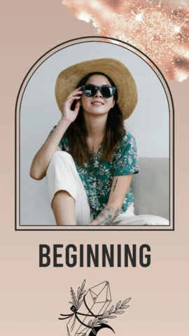Trendy Outfit with Straw Hat Instagram Story Post Design Template