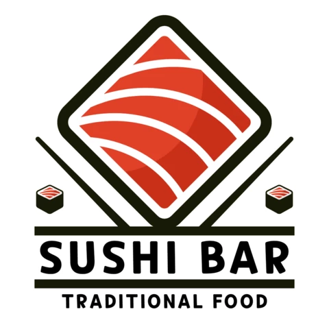 Sushi Bar Traditional Food Logo Design Template