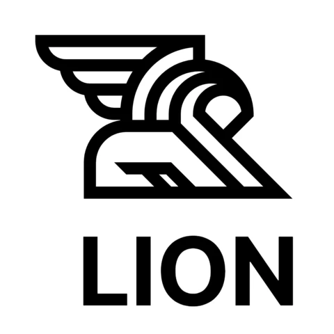 Modèle de logo Lion noir