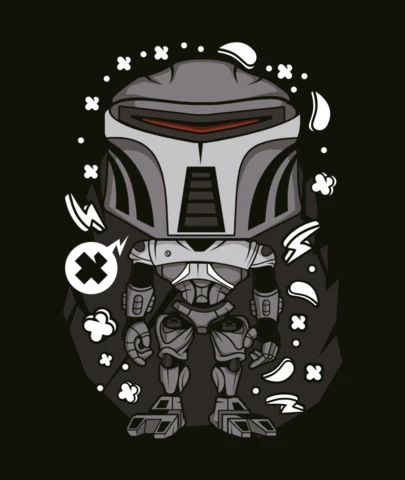 Mandalorian star wars popcultuur t-shirt ontwerp sjabloon