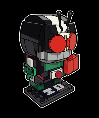 Kamen Rider Lego Comic Caricature Pop Culture T-Shirt Design Template