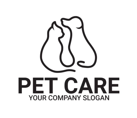 Modelo de design de logotipo de cuidados com animais de estimação
