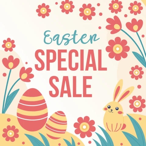 Modèle de vente de fleurs printanières pour Pâques