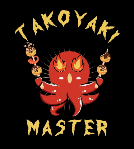 Takoyaki master plantilla de diseño de camisetas