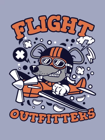 Proveedores de vuelo con plantilla de diseño de camiseta de personaje de rata