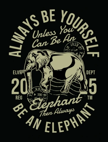 Vintage Elephant T-shirt Design Template