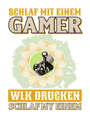 Schlaf Mit Einem Gamer Wlk Drucken T-Shirt Design Template