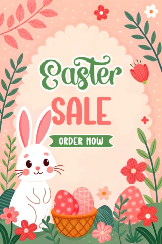 Plantilla de diseño de venta de Pascua caprichosa para promociones de primavera