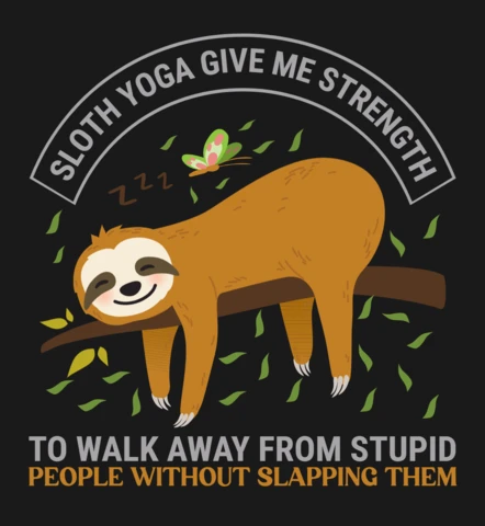Faultier-Yoga-Designvorlage: entspannter und humorvoller Grafikstil zum Stressabbau