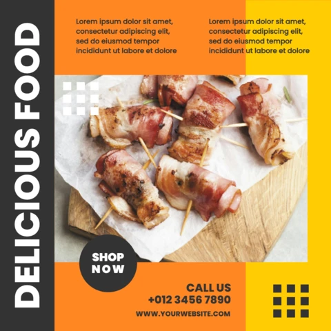 Striking Visual Restaurant Ad Instagram Post Design Template