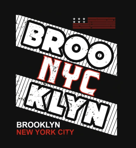 Brooklyn NYC Typography T-Shirt Design Template