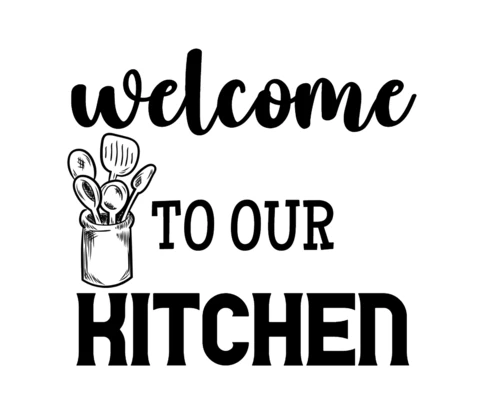 Welcome To Our Kitchen T-Shirt Design Template