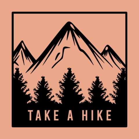 Plantilla de diseño de camiseta vintage de caminata por la montaña