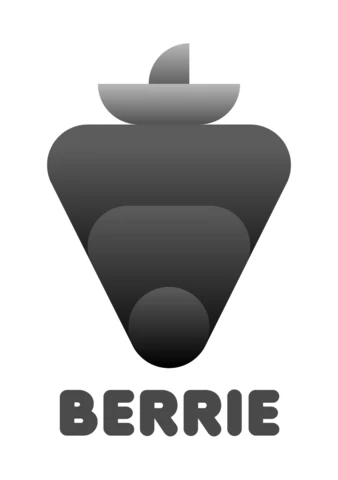 Modèle de logo pour les fraises noir