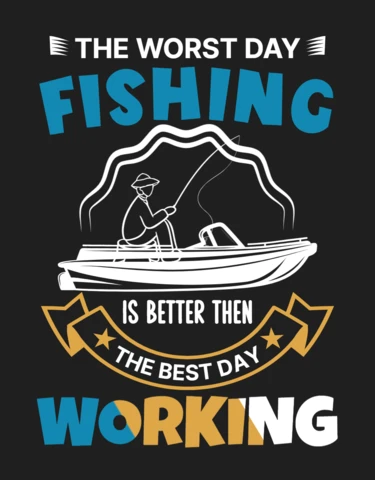 Modèle de t-shirt avec citation amusante sur la pêche