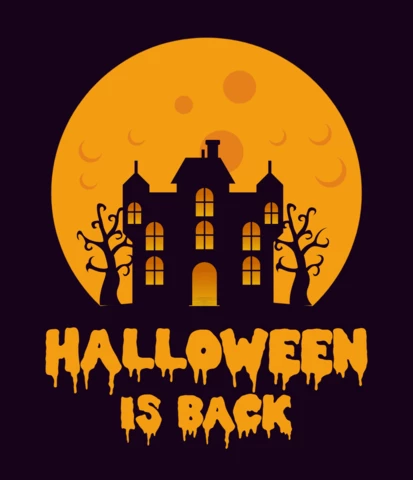 Halloween is terug logo ontwerpsjabloon