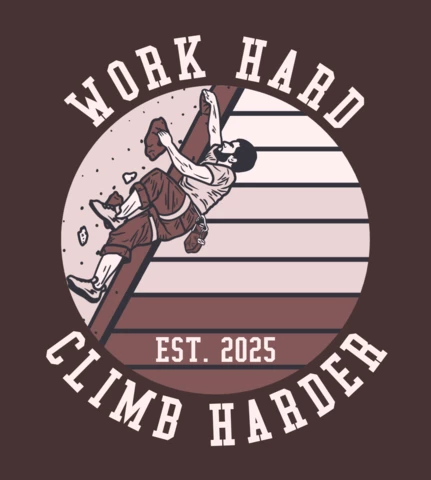 Plantilla de diseño de camiseta vintage de pared de roca de escalada