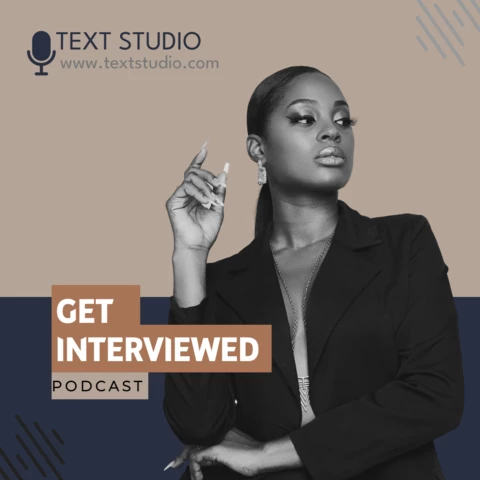 Tan And Navy Professional Interview Podcast Cover