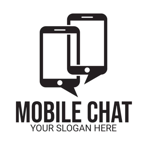Modèle de logo pour le chat mobile