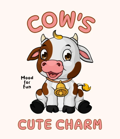 Cute Cow Design for Fun Kids Creations Template