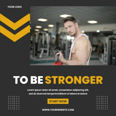 Yellow Chevrons Commercial Instagram Post Design Template