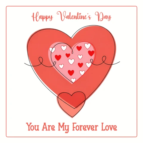Valentine's Day Heart Design Template for Greeting Cards