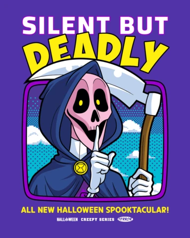Silent But Deadly Spooky Horror Cartoon Display Design Template