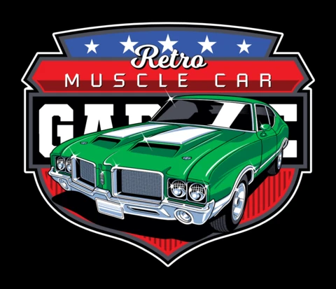 Retro Muscle Car T-Shirt Design Template