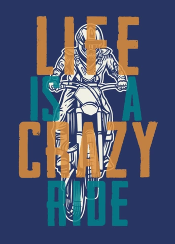 Crazy Ride Vintage Motocross Poster Design Template