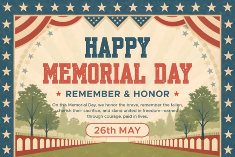 Vintage Memorial Day Celebration Template: Editable Design for Remembrance and Honor