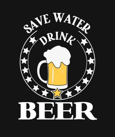 Save Water Drink Beer Funny T-Shirt Design Template
