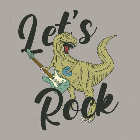 Le tyrannosaure qui joue de la guitare électrique