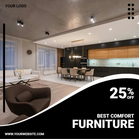 Elegant Curved Design Social Media Commercial Template