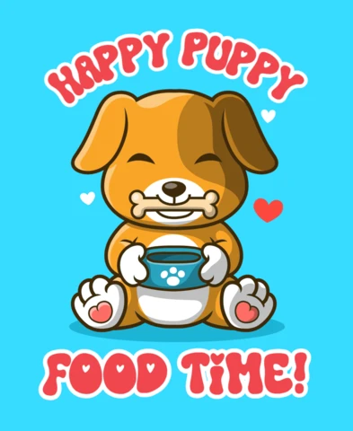 Szablon projektu Happy puppy food time dla miłośników zwierząt domowych
