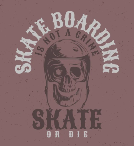 Skull In Skateboard Helmet T-Shirt Design Template