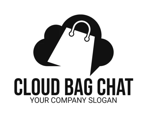 Modèle de logo pour le chat en nuage