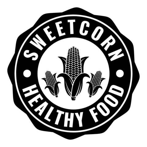 Sweetcorn Healthy Food Natural Logo Design Template Black