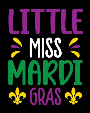 Little miss mardi gras plantilla de diseño colorido para celebraciones festivas