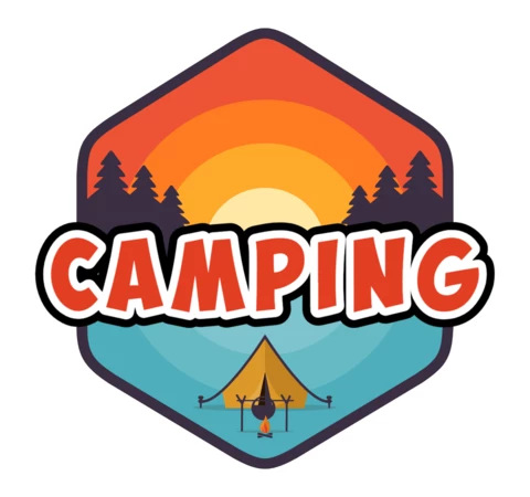Modèle de logo pour le camping et l'aventure en plein air
