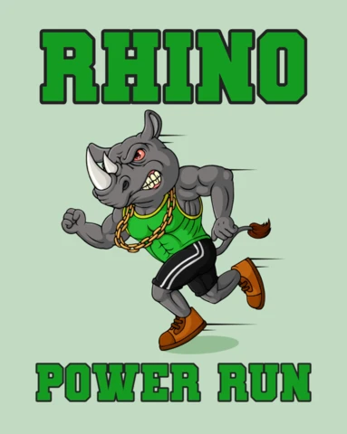 Powerful Rhinoceros Mascot Editable Design for Sports Team Template