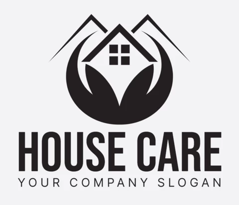 House Care Logo Design Template Black