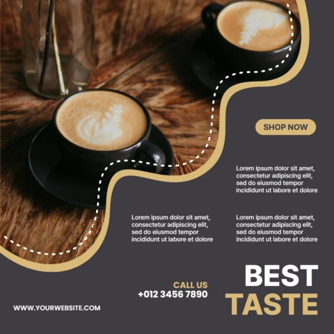Modelo de design de postagem do Instagram com o melhor sabor de café