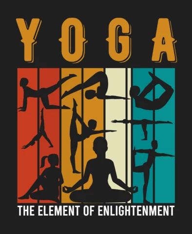 Modello di maglietta per l'illuminazione yoga edificante