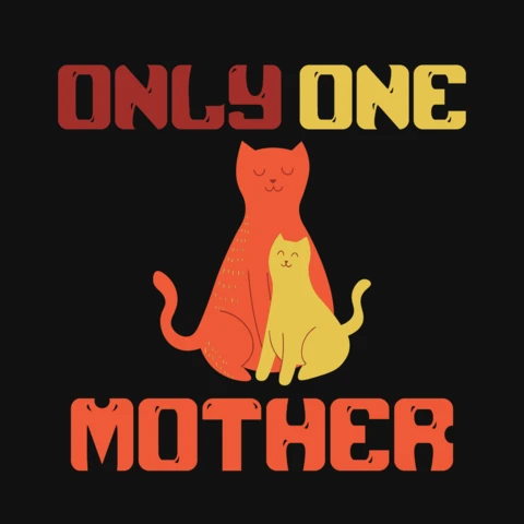 Mother Cute Cat T-Shirt Design Template