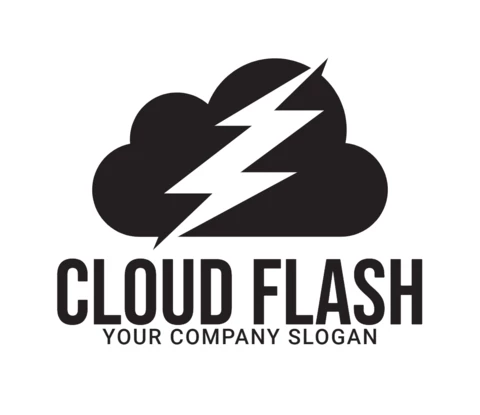 Wolke flash logo design vorlage