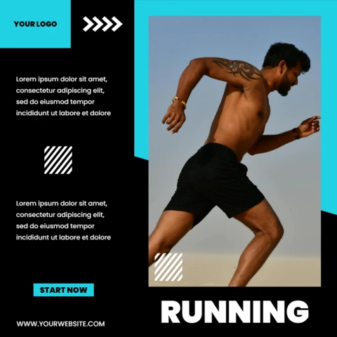 Eye-Catching Blue Social Media Post Design Template