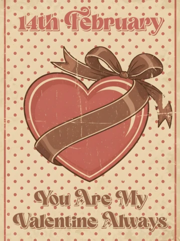Plantilla de diseño de corazón vintage para tarjetas de felicitación