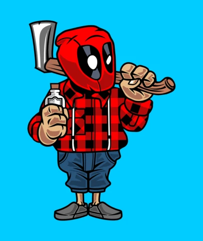 Deadpool Lumberjack Pop Culture T-Shirt Design Template